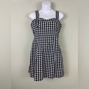 Zara Black and White Gingham Bodycon Chic Mini Dress